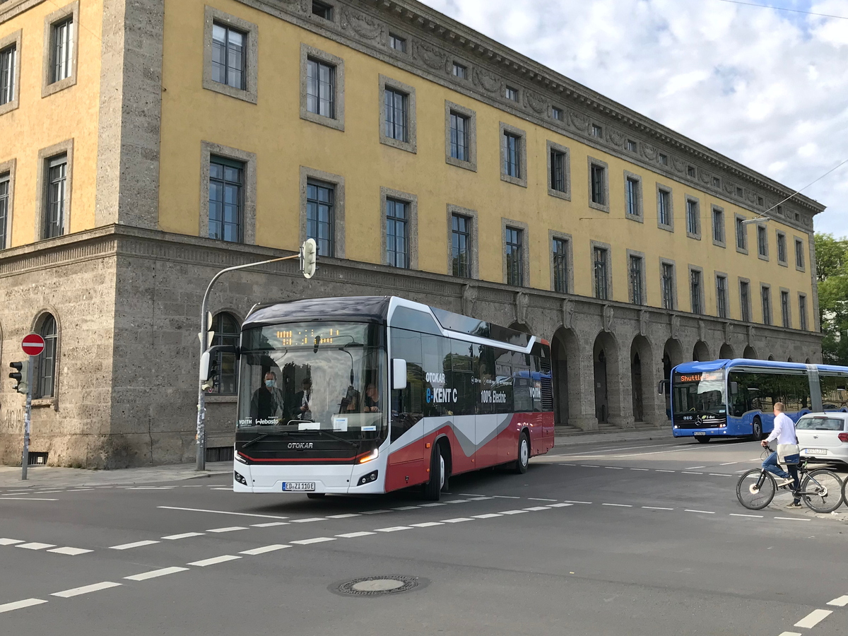 Während der IAA Mobility in München legte der Otokar e-Kent C mit VEDS als Shuttlebus mehr als 1.000 Kilometer zurück.