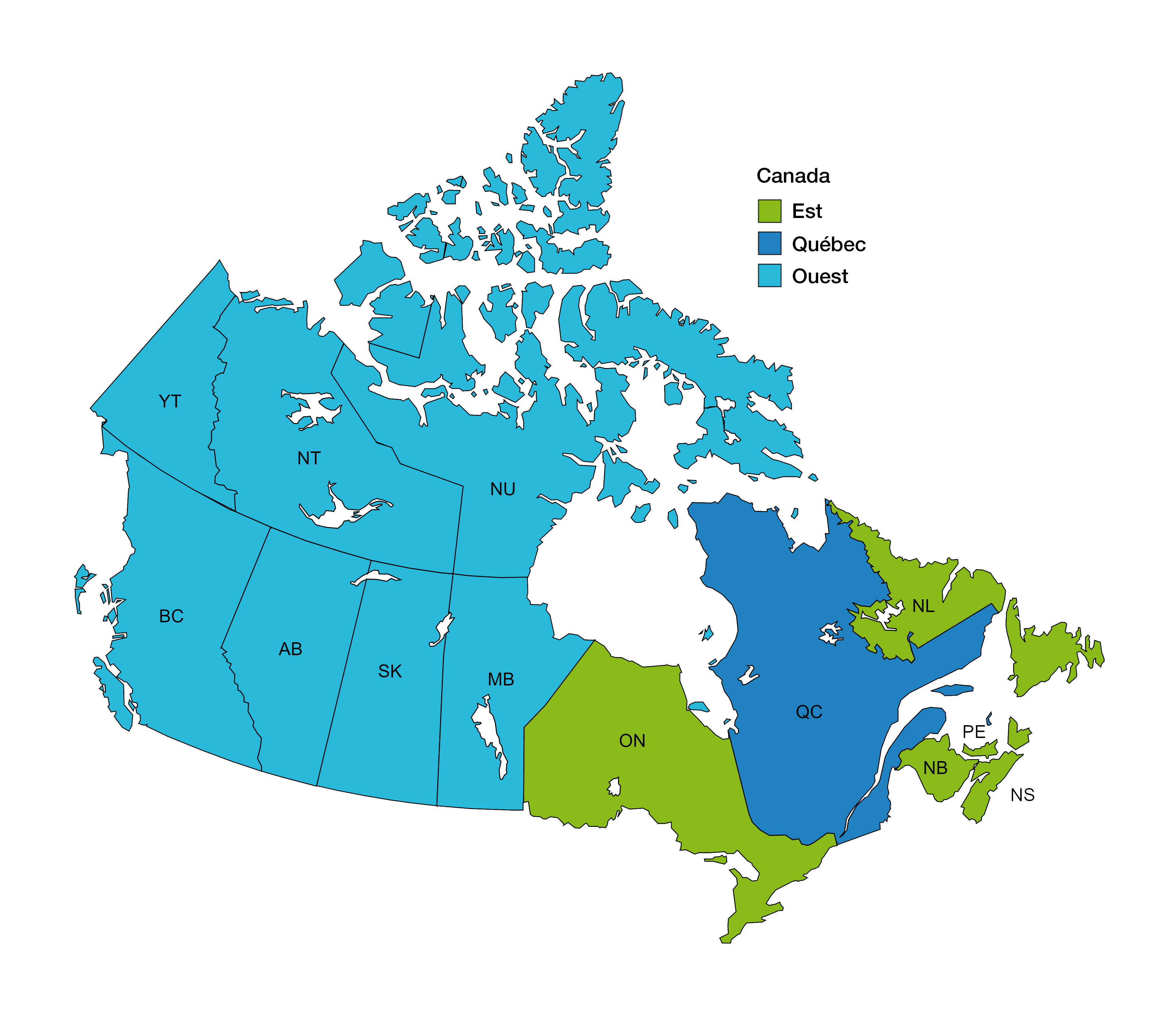 Canadian Regional Service Contact Map