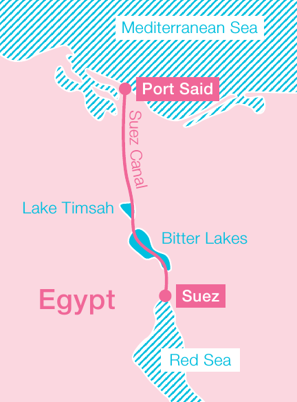 Map of Suez Canal