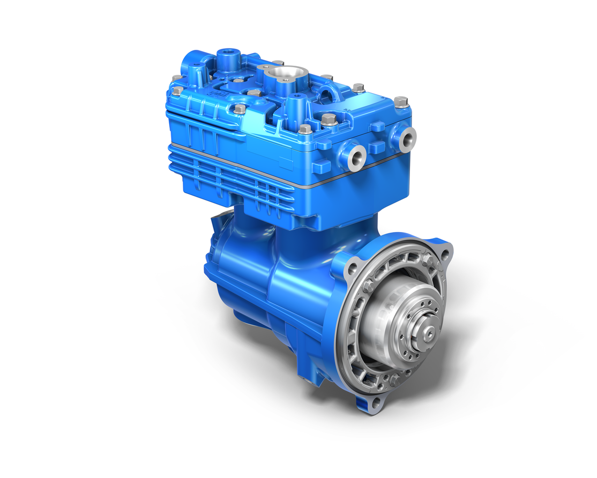 The two-stage Voith LP 560 air compressor – including two cylinders, extra lightweight housing, cutting-edge TwinSave technology and maintenance-free dual-taper coupling.