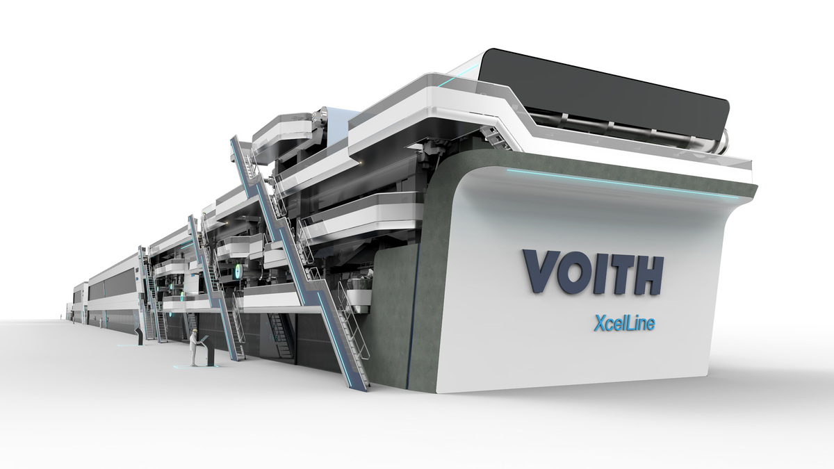 In a visionary design study, Voith is designing the paper production line of the future. The focus is on improved efficiency and increased ease of maintenance.