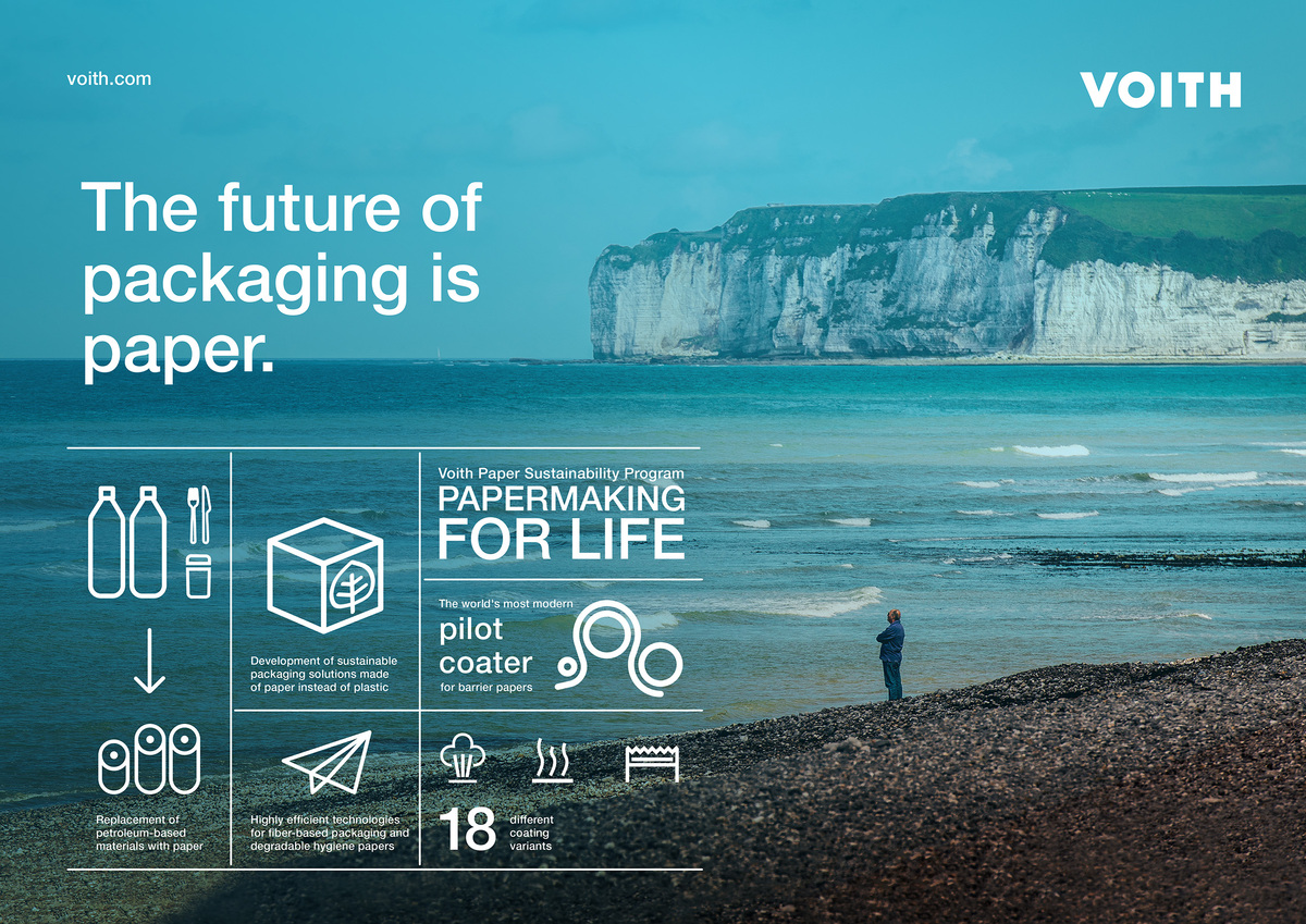 The future of packaging is paper: Innovations and sustainable packaging solutions are focus areas of Voith Paper’s new sustainability program Papermaking for Life.