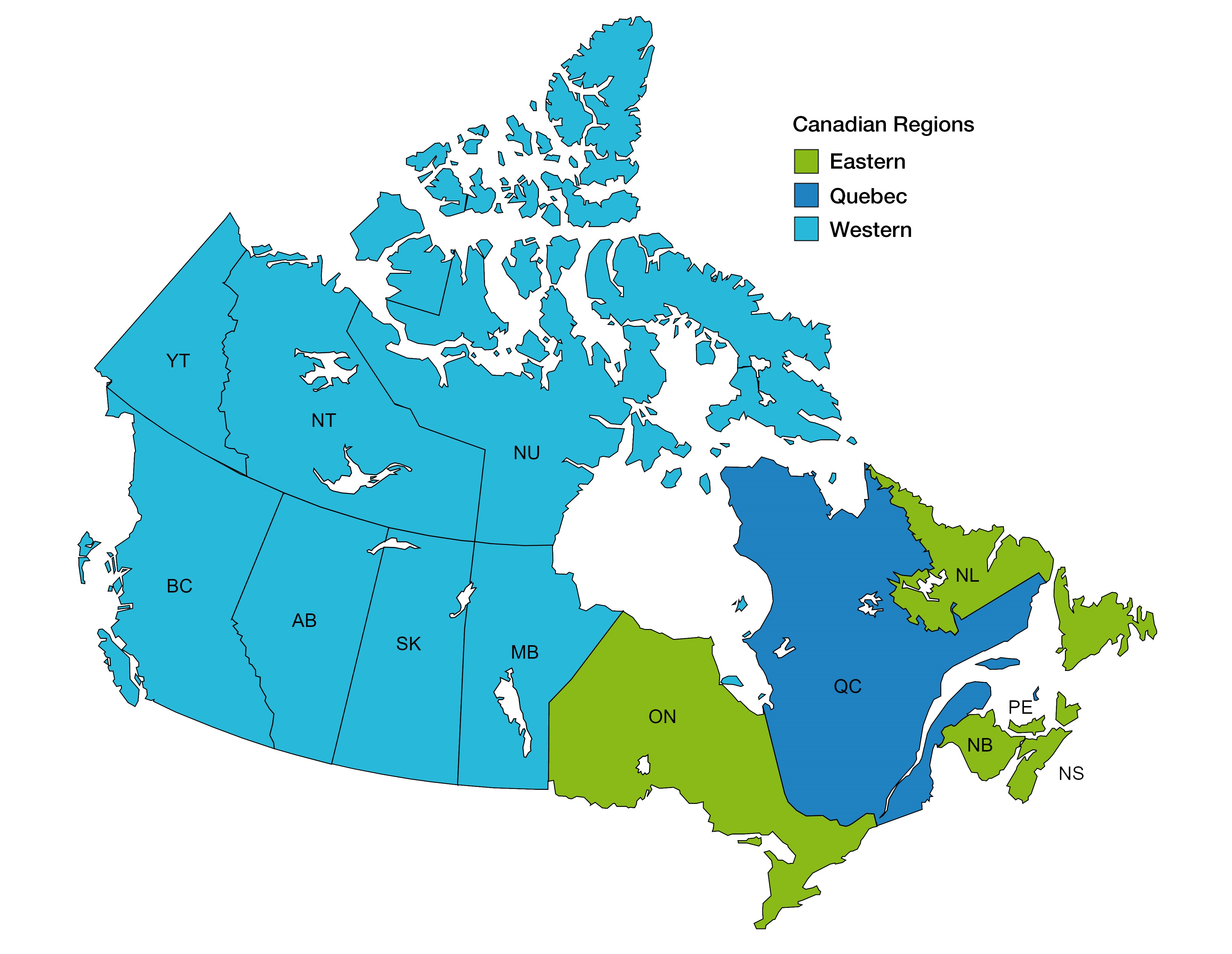 Canadian Regional Service Contact Map